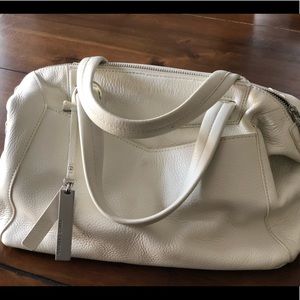 White leather purse